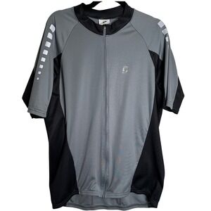 Cannondale Men's Cycling Jersey Short Sleeve Full Zippered Gray Black XXL USA